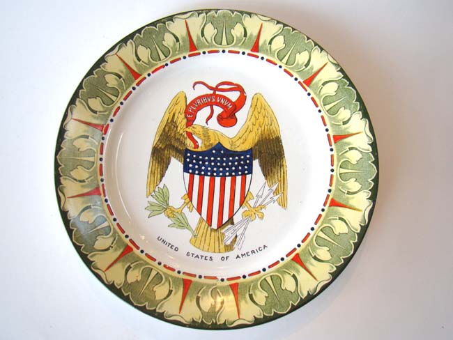 A fabulous American Emblem series plate with 44 star shield made in 1901.